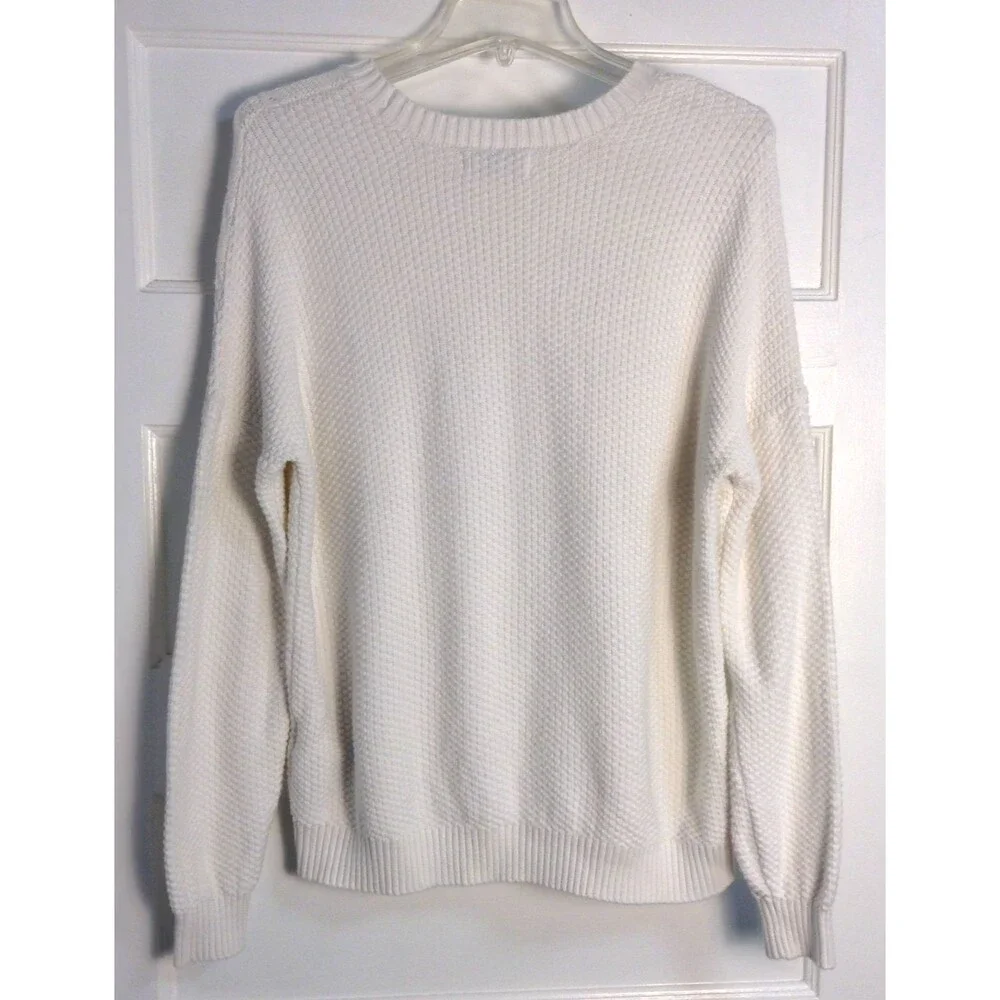 Hollister Cable Knit Sweater Wn S White Fisherman Old Money Preppy Academia Cozy